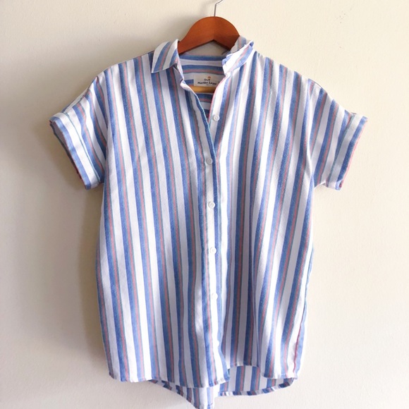 Marine Layer Tops - Marine Layer Rae Button Down in Faded Stripe